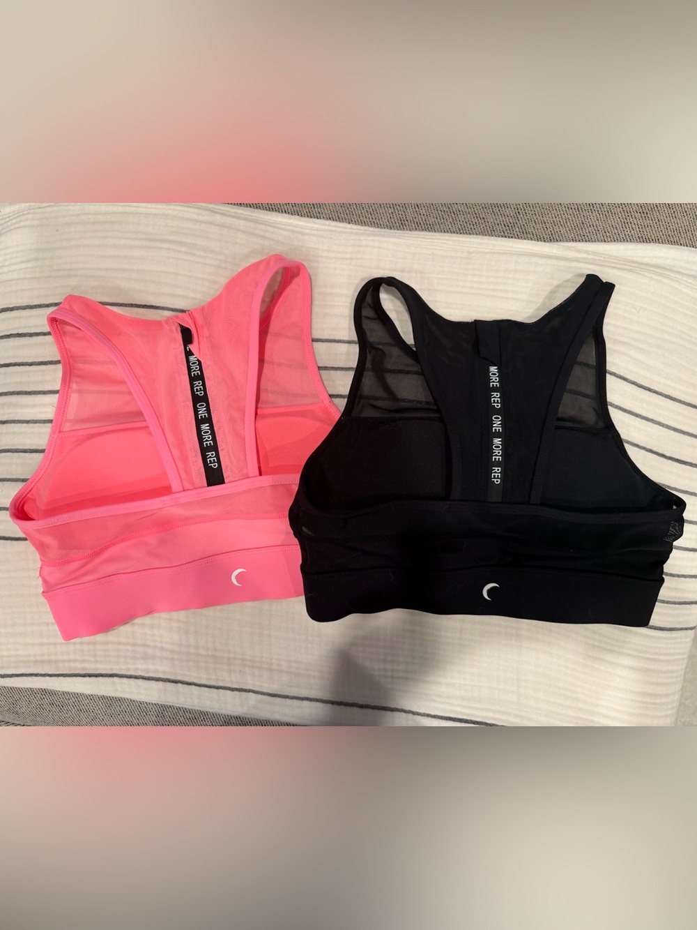 Small Zyia All Star sports bras Coral (neon pink coral) & Black